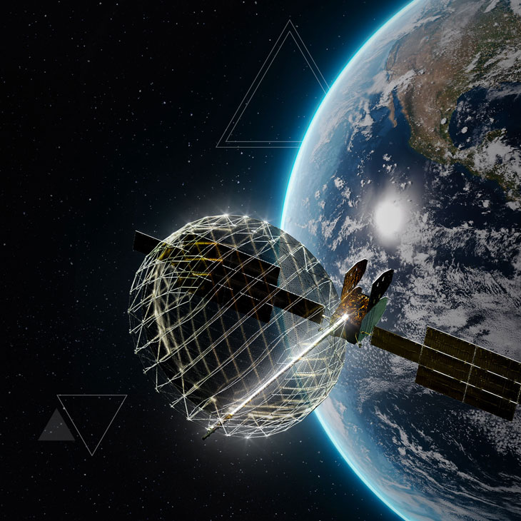 ViaSat-3 satellite in space over earth