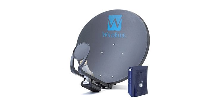 Antena satelital WildBlue y módem