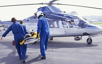 an air ambulance using Viasat satellite connectivity to enable telehealth and improve outcomes  for airlift patients while in transit