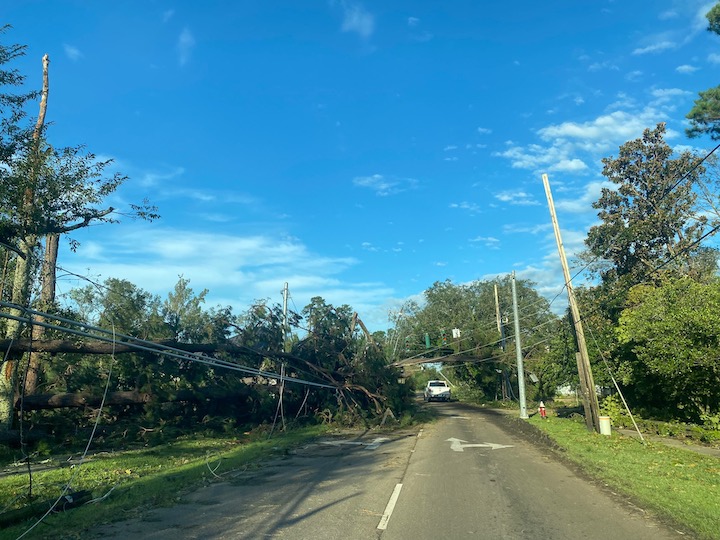 Hurricane Ida downed utility lines