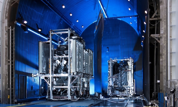 satellites in test chamber