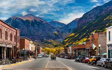 Main street of small town in USA