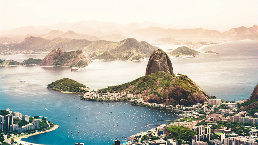 Brazil aerial view over Rio