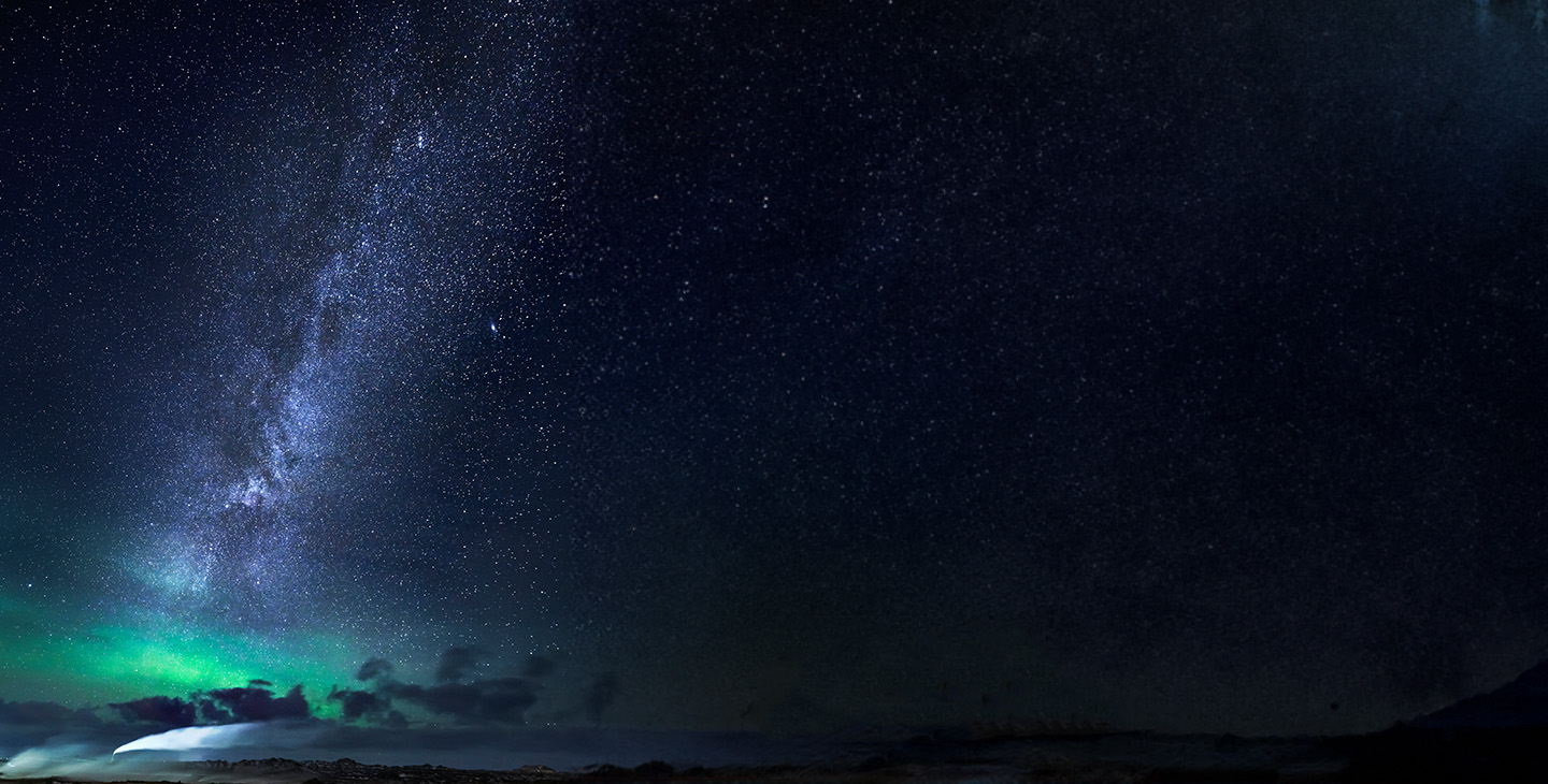 A view of the unspoiled night sky