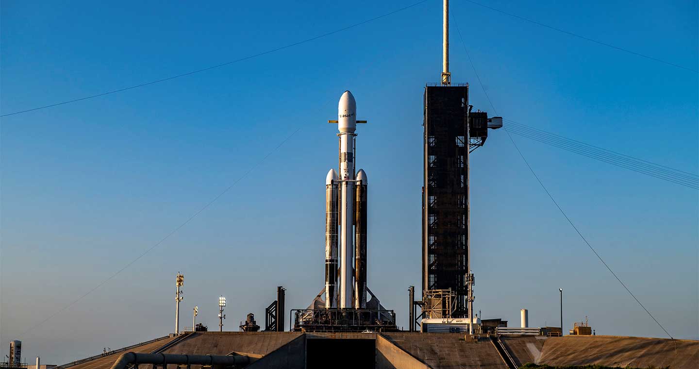 The ViaSat-3 payload on the launch pad in Cape Canaveral, Florida