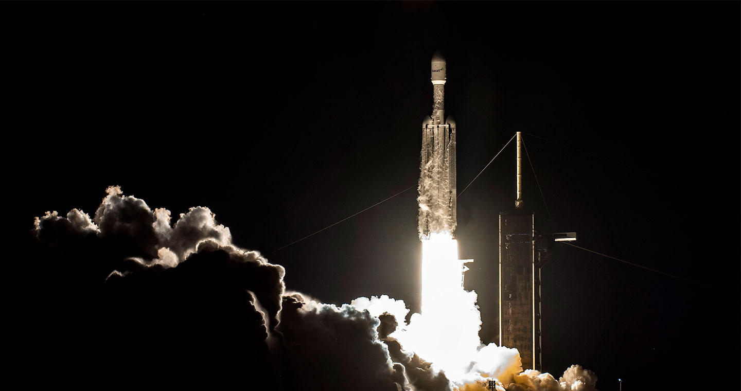 ViaSat-3 launching at night