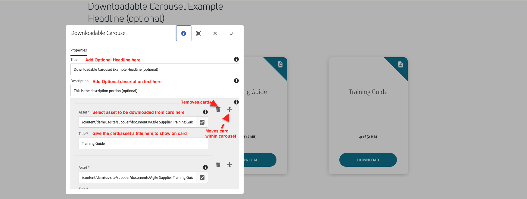 Downloadable Carousel Authoring Experience One