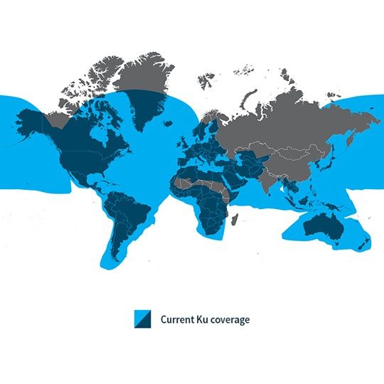 Viasat Ku-band SATCOM coverage map