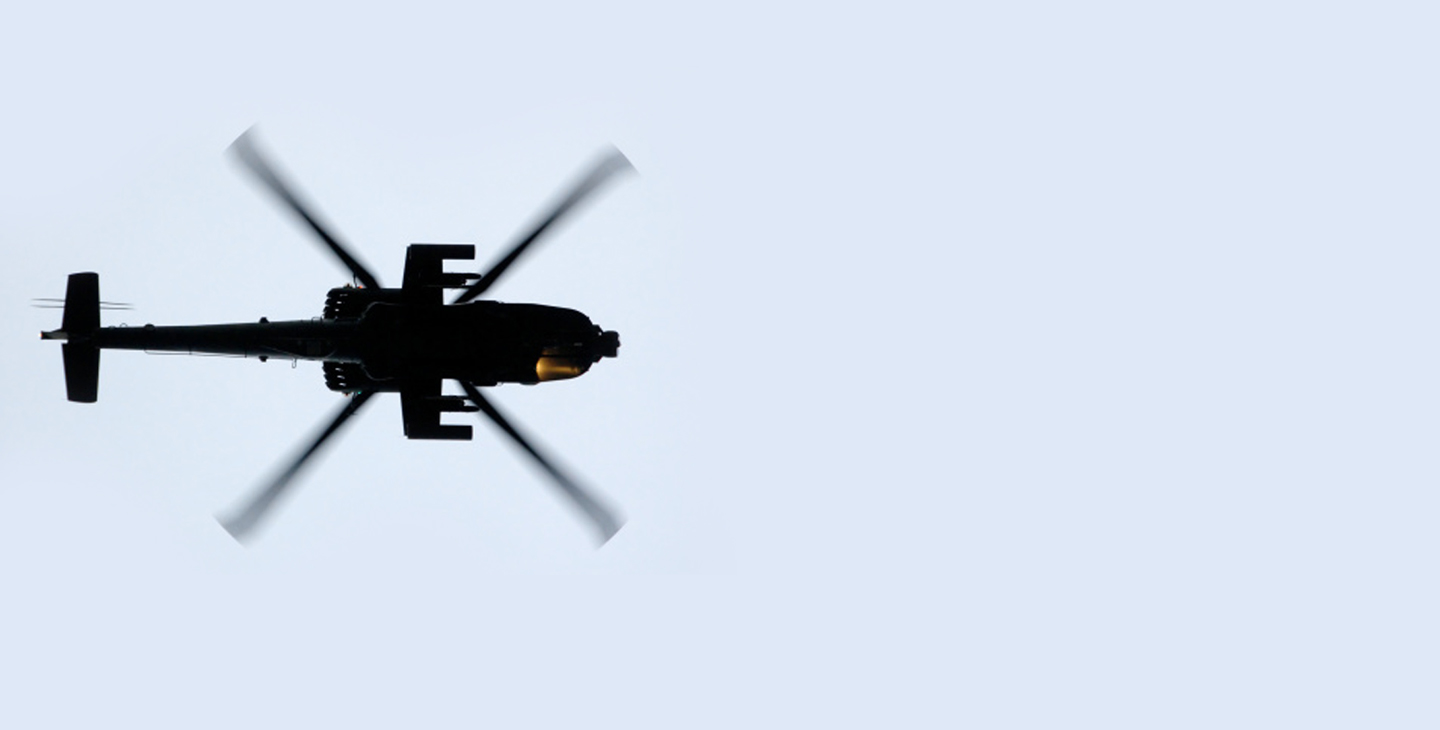 Helicopter flying overhead