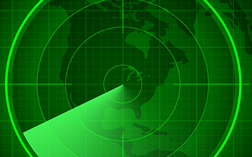 Green radar display