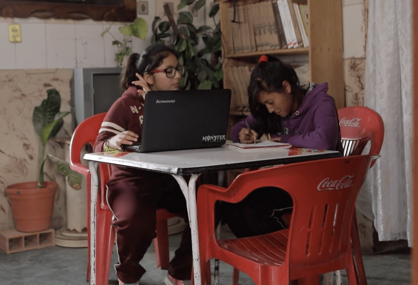 Mexican students doing homework