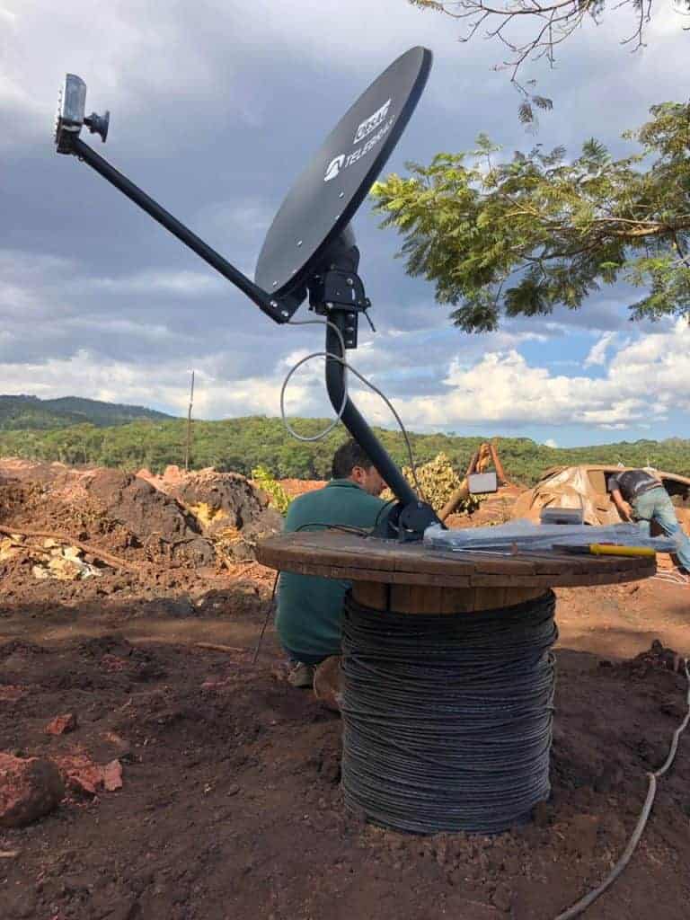 satellite dish at dam